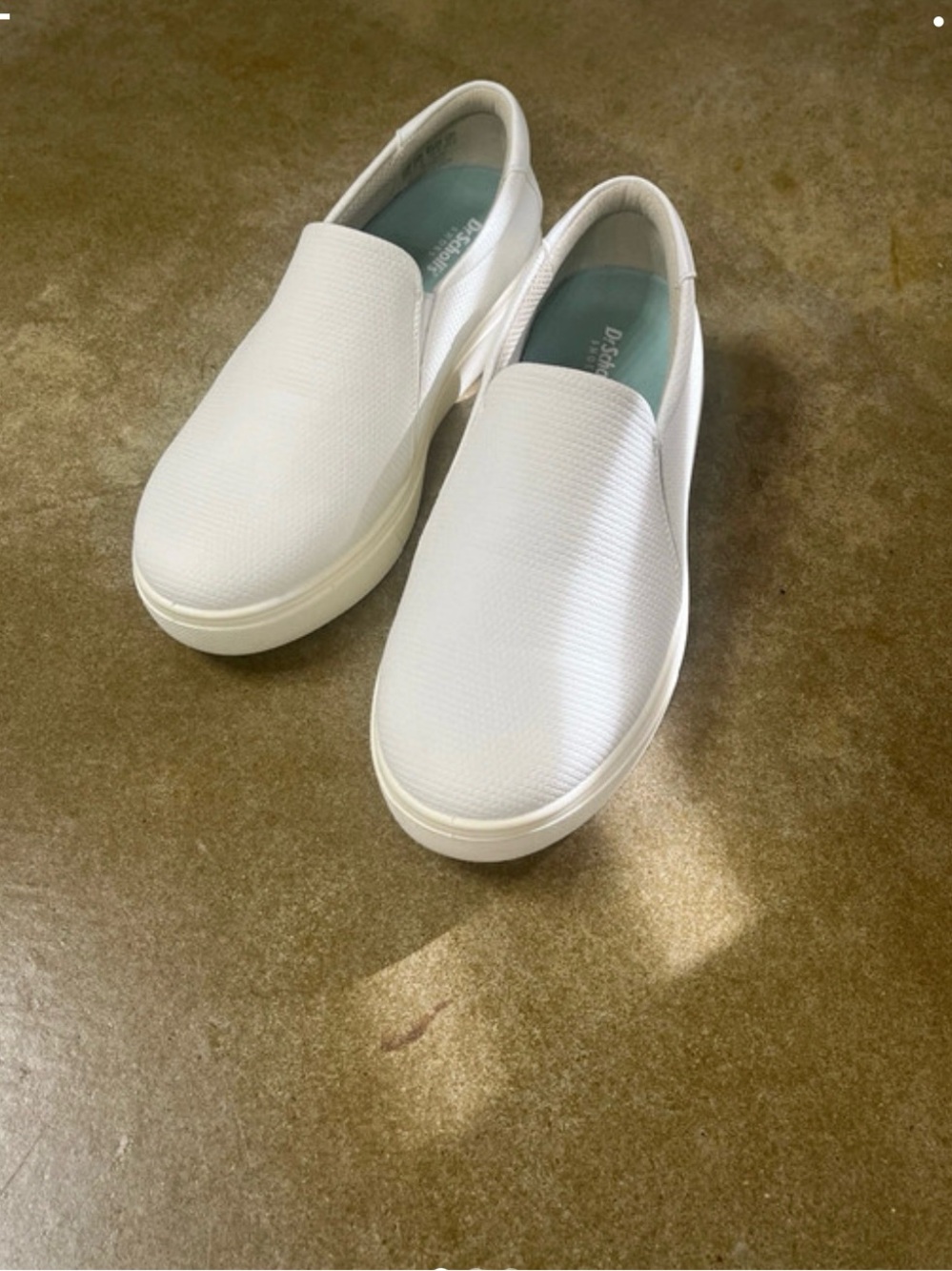 Dr. Scholl's White Textured Slip-On Loafers for woman never worn